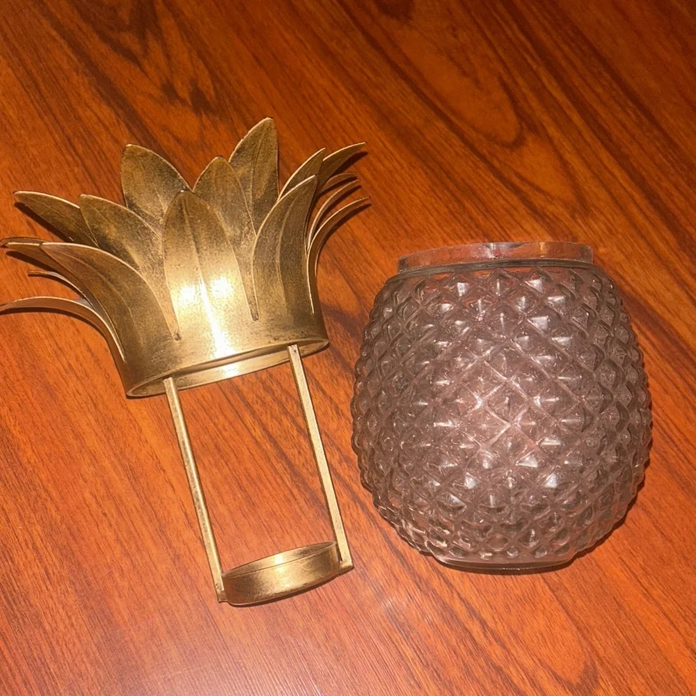 VTG Pier 1 Imports Pineapple Hurricane Tea Candle Holder